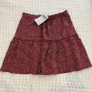 Brandy Melville Red Floral Skirt